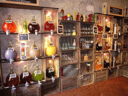 Bottles of liquor in a shop in the city center