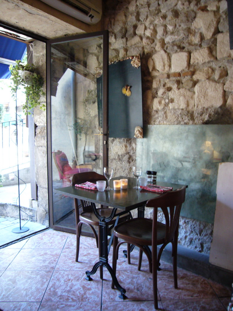 Table in our restaurant in the city center