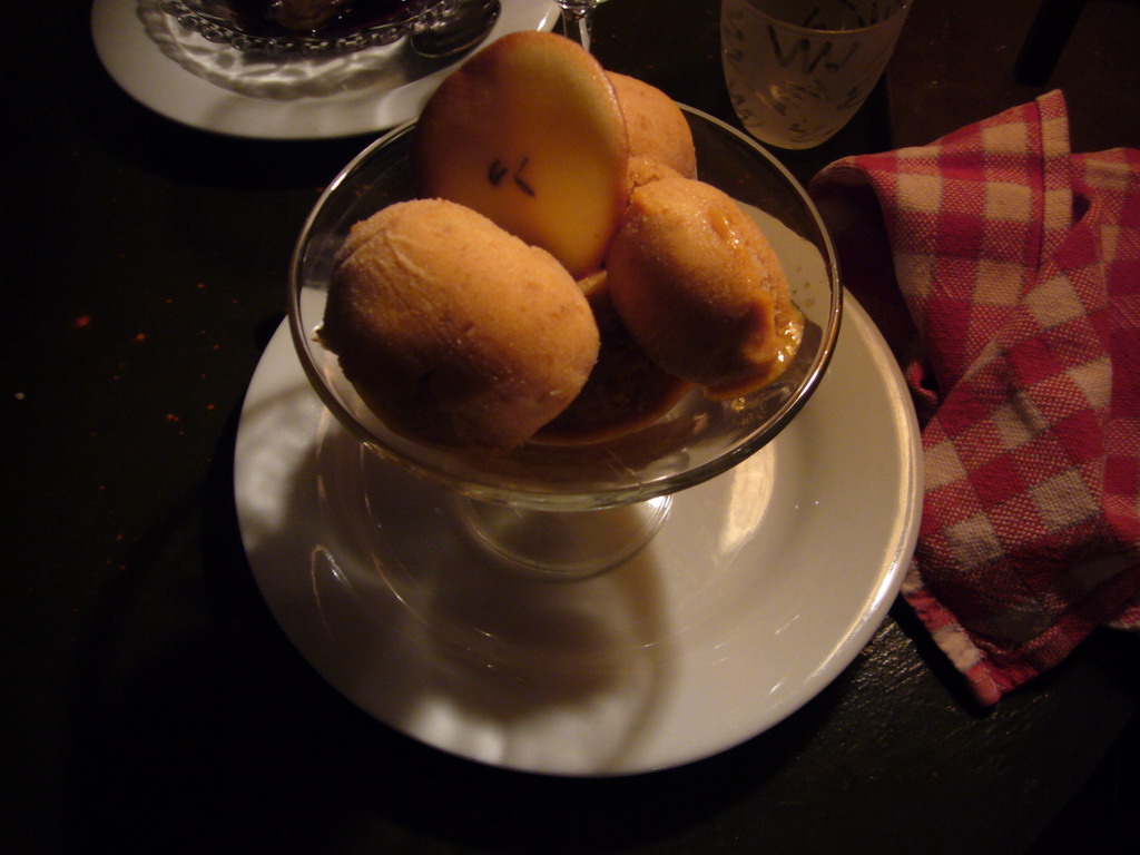 Dessert in our restaurant in the city center