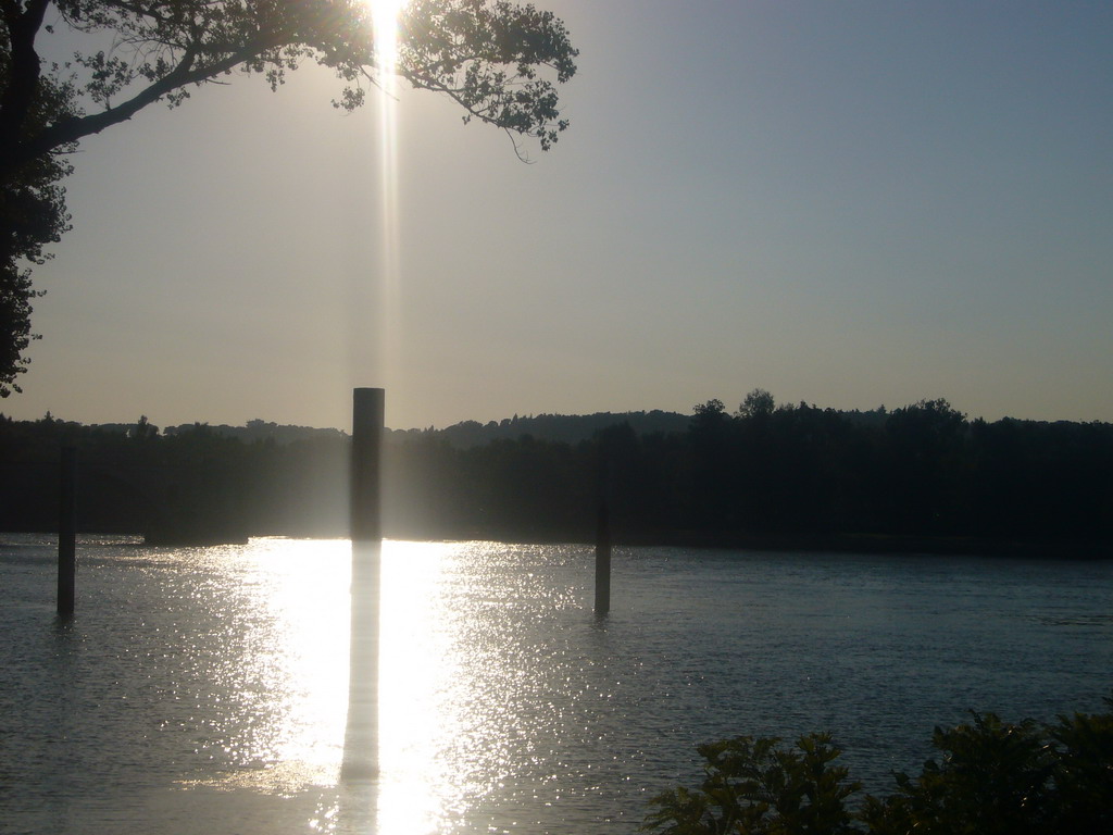 The Rhône river, at sunset