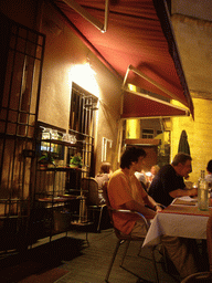 Terrace of a restaurant in the city center