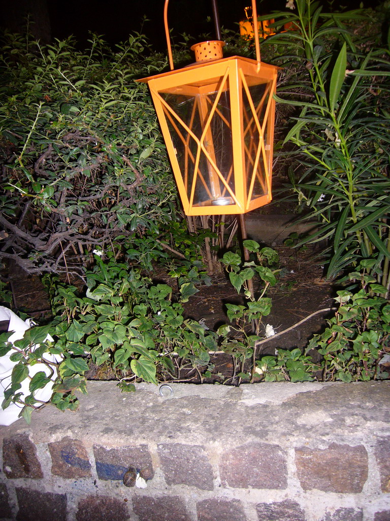 Lamp at a restaurant in the city center