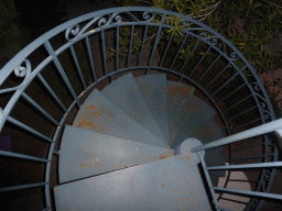 Staircase leading to our room at the Vert Hôtel, by night