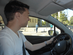 Tim in our rental car