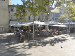 Terrace of the Brasserie du Conservatoire at the Place Pie square
