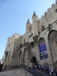 Front of the Palais des Papes palace at the Place du Palais square