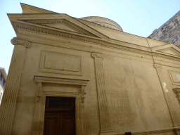 Left front side of the Synagogue d`Avignon at the Place Jérusalem square