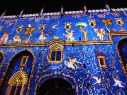 avignon_2_092 - 401 kb - 1024x768 - The western wall at the Cour d`Honneur courtyard of the Palais des Papes palace, during the Les Luminessences d`Avignon light show, by night The western wall at the Cour d`Honneur courtyard of the Palais des Papes palace, during the Les Luminessences d`Avignon light show, by night