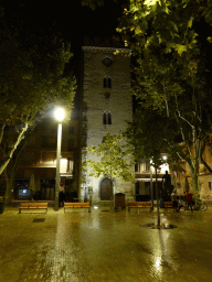 The Tour Saint-Jean-le-Vieux tower at the Place Pie square, by night