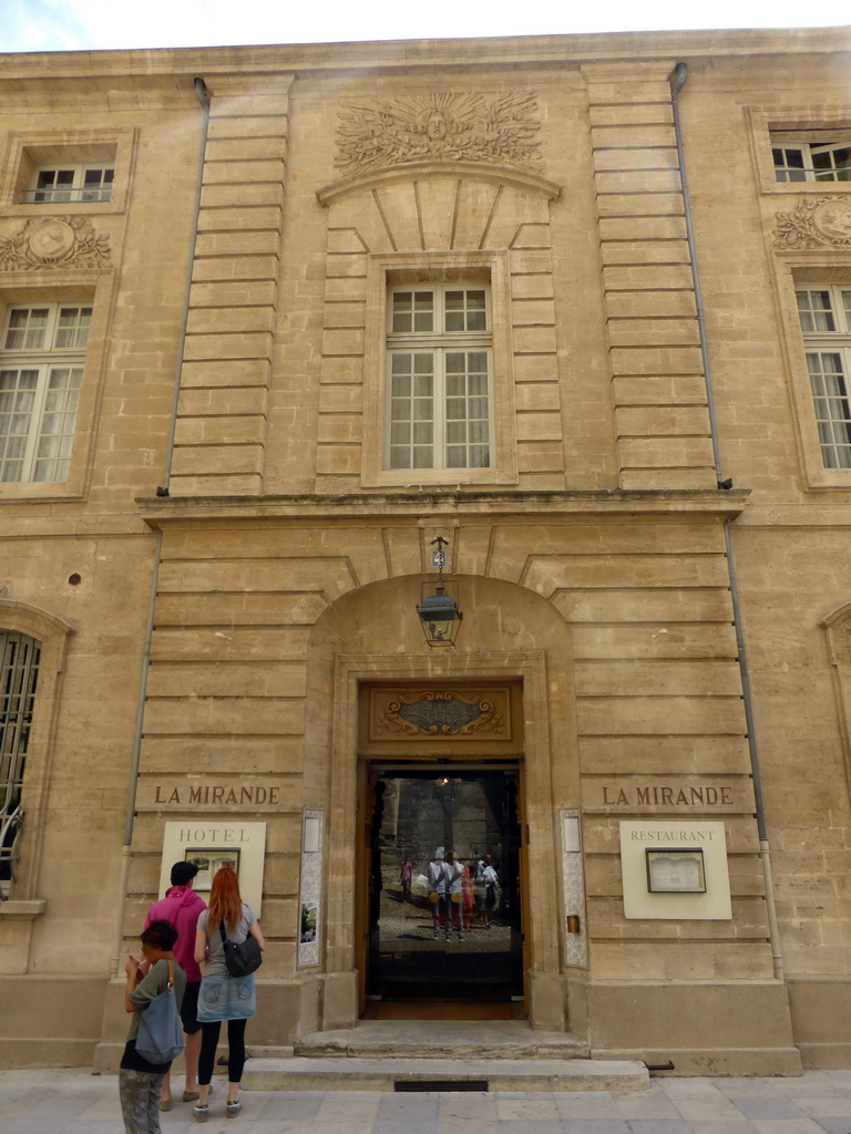 Front of the La Mirande Hotel at the Place de l`Amirande square