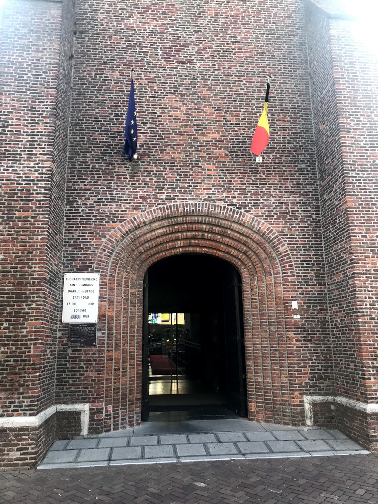 Entrance at the west side of the St. Remigius Church at the Kerkplein square