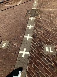 Dutch-Belgian border at the north side of the Kerkplein square