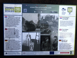 Information on the Battle of the Scheldt and the 28 Days of Baarle on a sign of Liberation Route Europe at the Singel street
