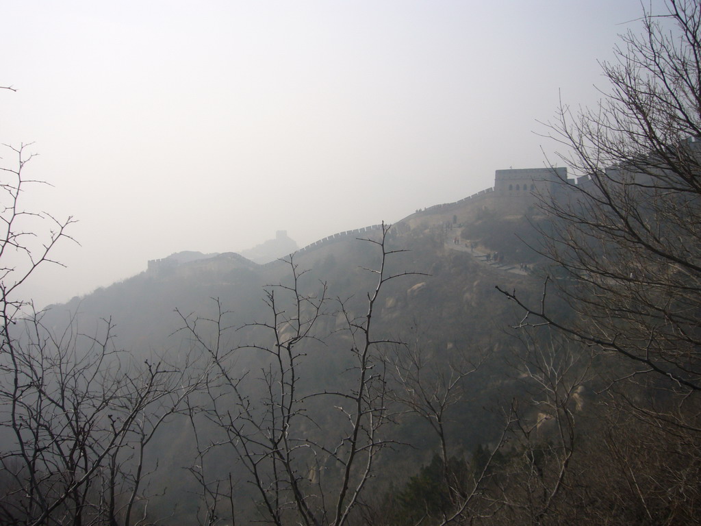 The Sixth, Fifth and Fourth Tower of the North Side of the Badaling Great Wall, viewed from a path near the Eighth Tower