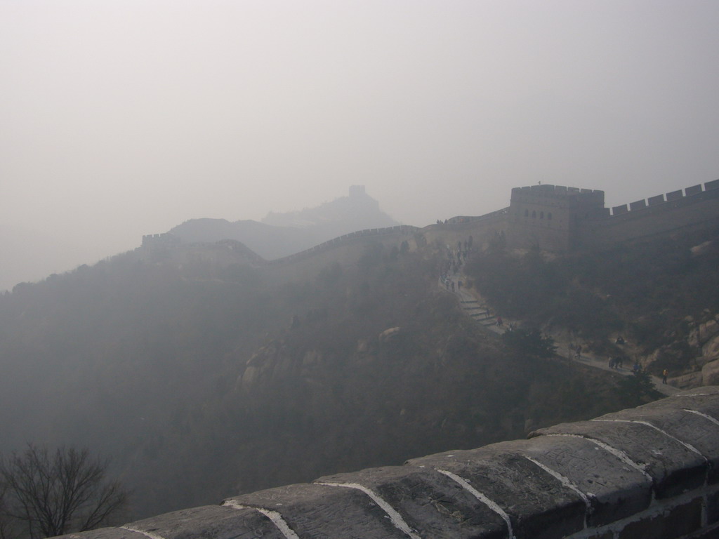 The Sixth, Fifth and Fourth Tower of the North Side of the Badaling Great Wall, viewed from inbetween the Seventh and Eighth Tower