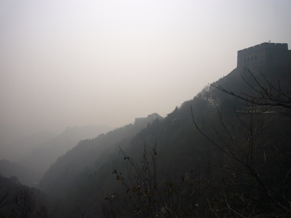 The Sixth and Fifth Tower of the North Side of the Badaling Great Wall, viewed from a path near the Eighth Tower