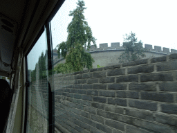 Fortifications at the Juyongguan Great Wall, viewed from the tour bus on the G6 Jingzang Expressway