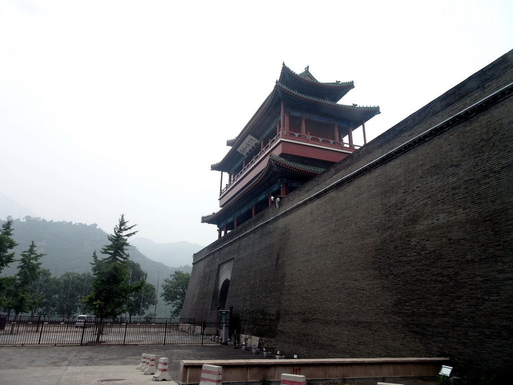 Pavilion of the Juyongguan Great Wall, viewed from the tour bus on the G6 Jingzang Expressway