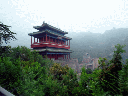 Pavilion of the Juyongguan Great Wall, viewed from the tour bus on the G6 Jingzang Expressway