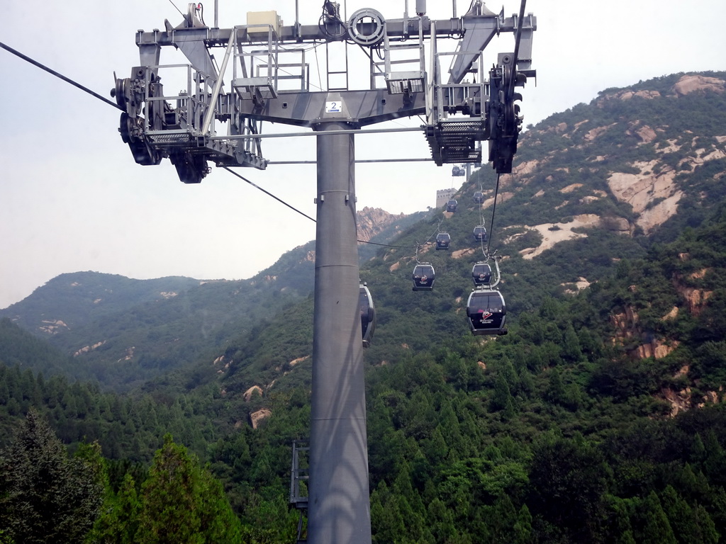 The cable lift to the Badaling Great Wall, viewed from the cable cart