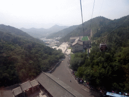 The parking lot and entrance building to the cable lift to the Badaling Great Wall, viewed from the cable cart