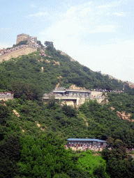 The Eighth Tower of the North Side of the Badaling Great Wall and the entrance to the cable lift, viewed from just below the Sixth Tower