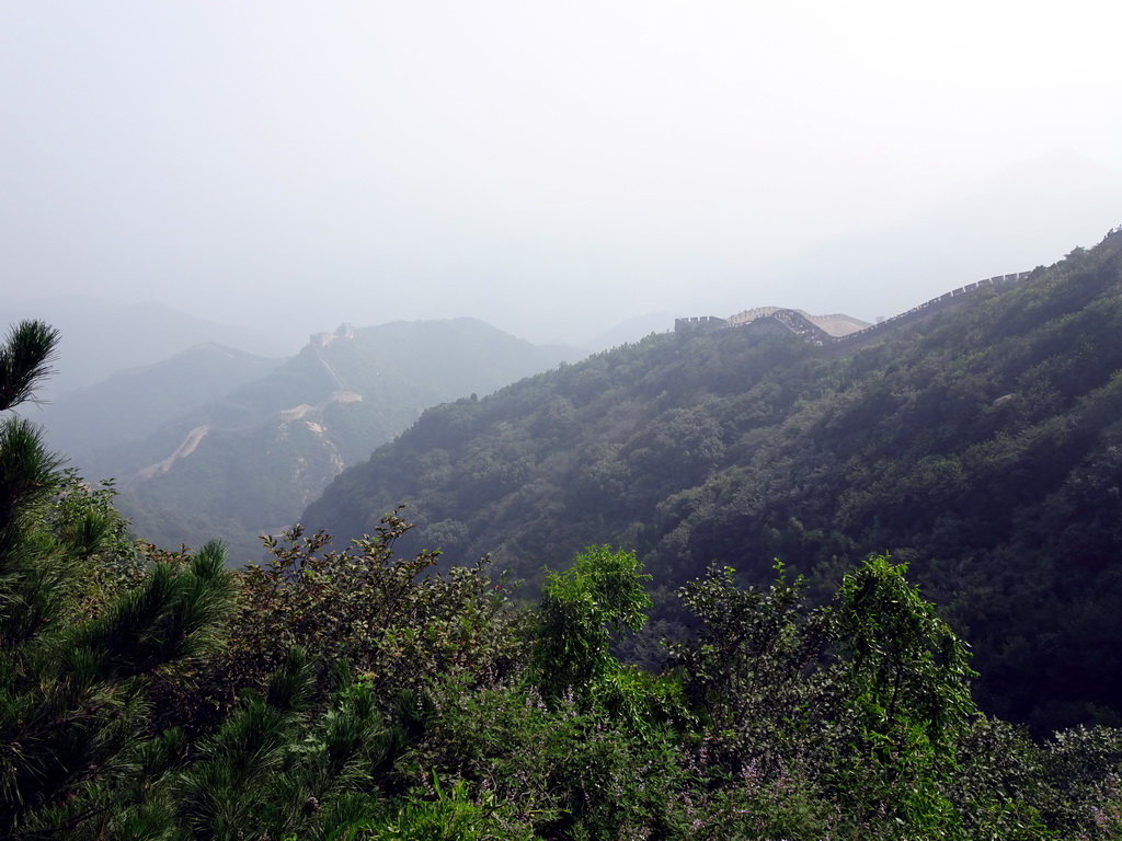 The Fifth and Third Tower of the North Side of the Badaling Great Wall, viewed from a path near the Eighth Tower