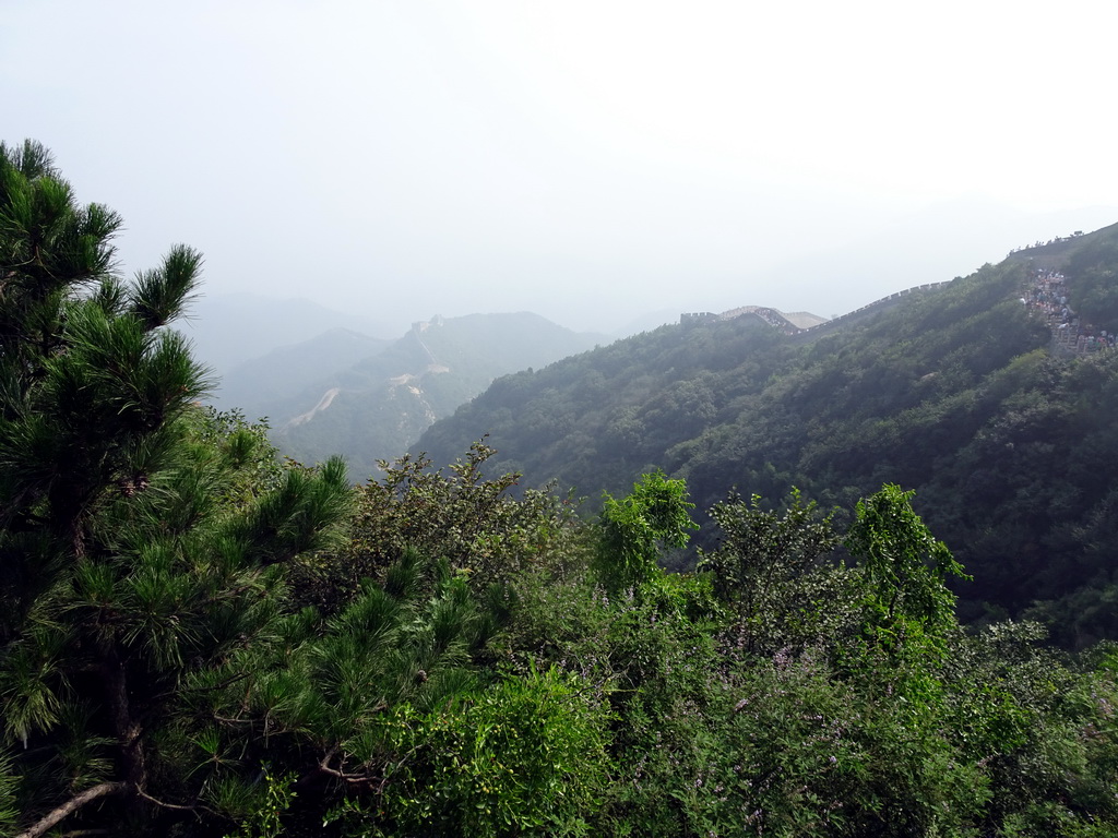 The Fifth and Third Tower of the North Side of the Badaling Great Wall, viewed from a path near the Eighth Tower