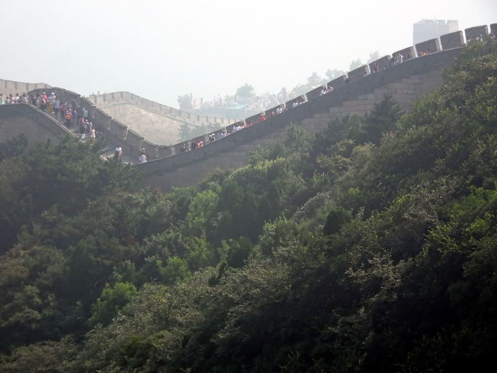 The Badaling Great Wall inbetween the Sixth and Fifth Tower of the North Side, viewed from a path near the Eighth Tower