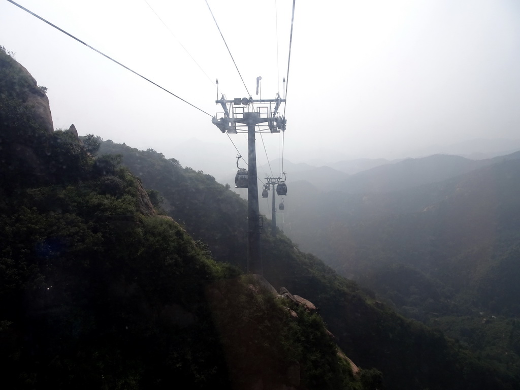 The cable lift from the Badaling Great Wall, viewed from the cable cart