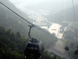 The parking lot and entrance building to the cable lift to the Badaling Great Wall, viewed from the cable cart