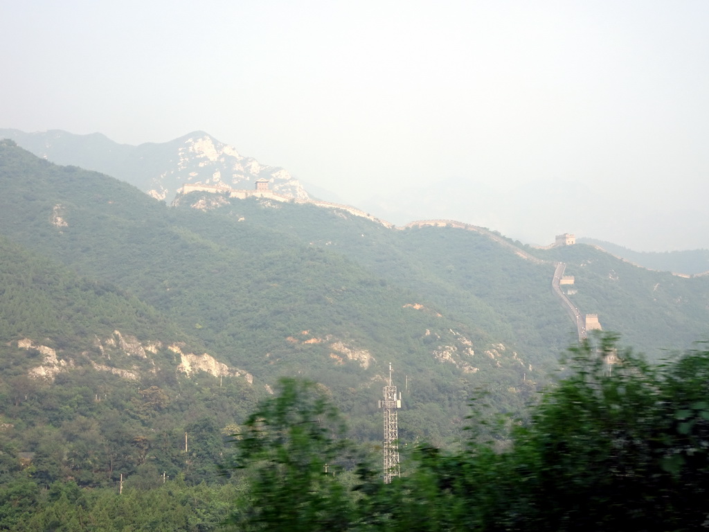 The Juyongguan Great Wall, viewed from the tour bus on the G6 Jingzang Expressway