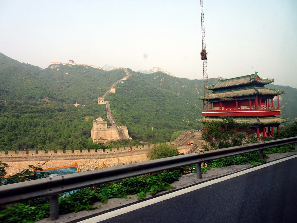 Pavilion of the Juyongguan Great Wall, viewed from the tour bus on the G6 Jingzang Expressway