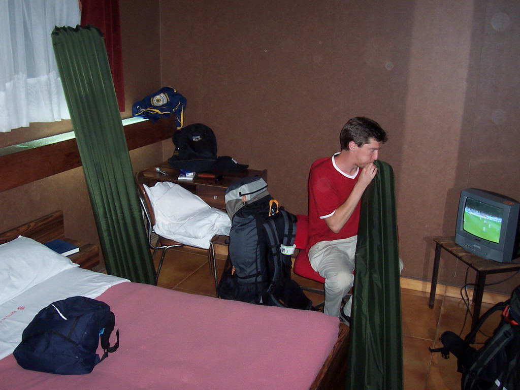 Tim in his room at Hotel La Falaise du Haut Nkam
