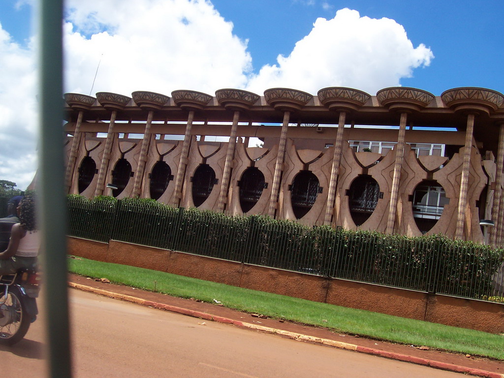 Side of a building at Bafoussam, viewed from the car