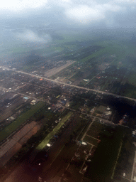 Roads and buildings at the northeast side of Bangkok, viewed from the airplane from Haikou