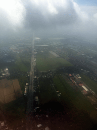 Roads and buildings at the northeast side of Bangkok, viewed from the airplane from Haikou