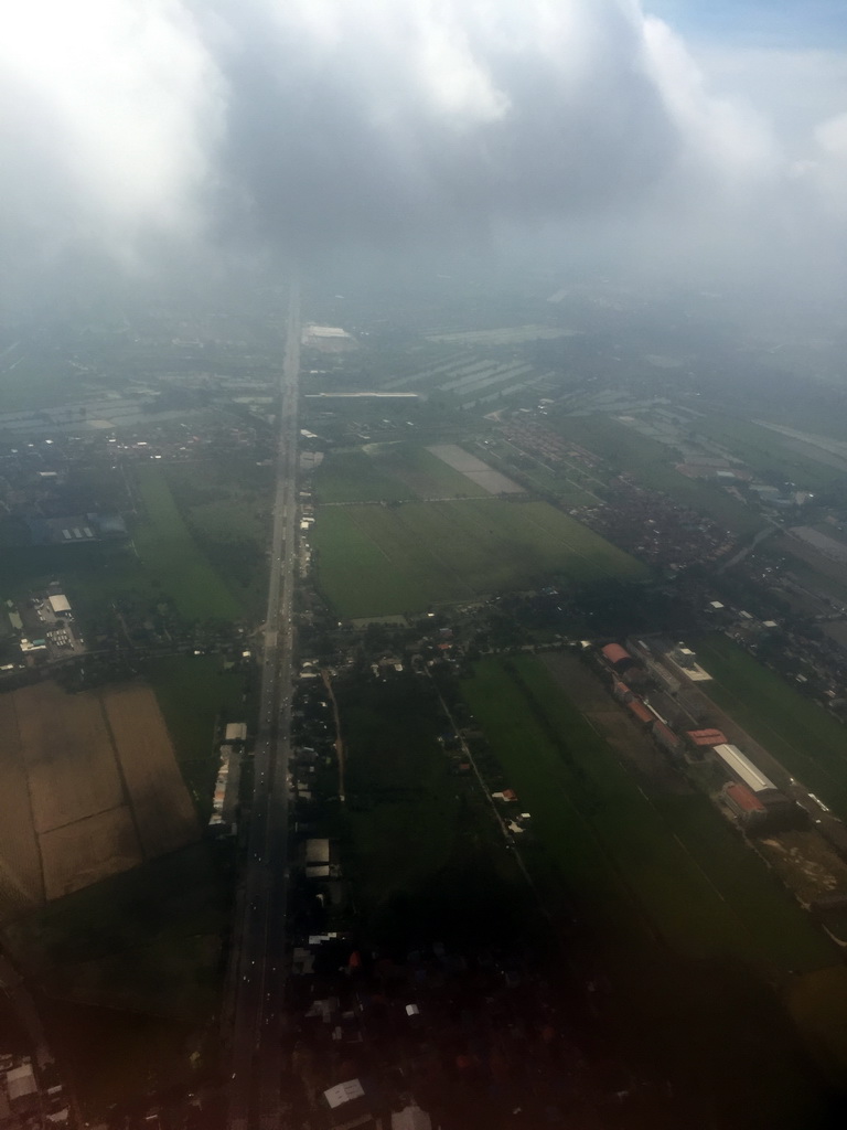 Roads and buildings at the northeast side of Bangkok, viewed from the airplane from Haikou