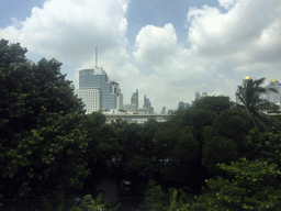 Skyscrapers in the city center, viewed from the taxi on Chaturathid Road