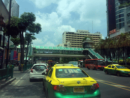 Skywalk over Ratchadamri Road, viewed from the taxi