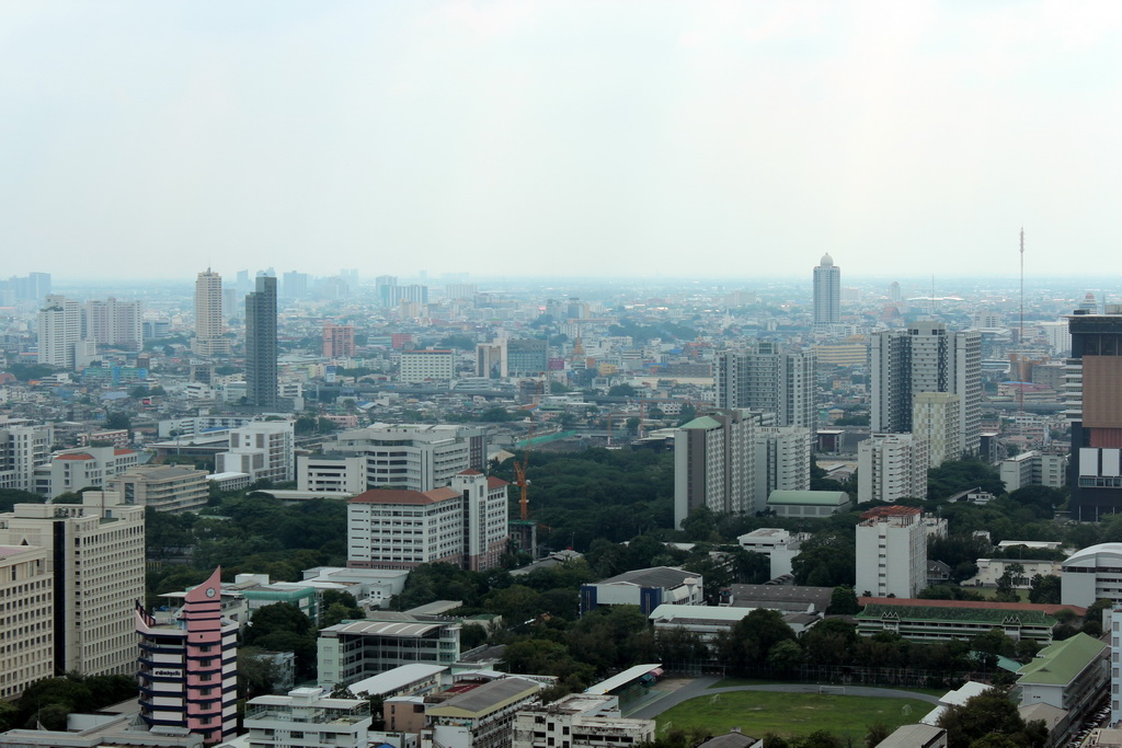 The Bangkok River Park Condominium and other skyscrapers in the city center, viewed from our room at the Grande Centre Point Hotel Ratchadamri Bangkok