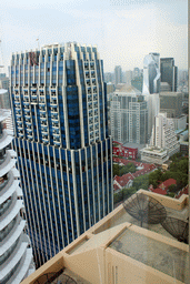 The Renaissance Bangkok Ratchaprasong Hotel, the Mater Dei Institute, the Central Embassy building and other skyscrapers in the Central Business District, viewed from our room at the Grande Centre Point Hotel Ratchadamri Bangkok