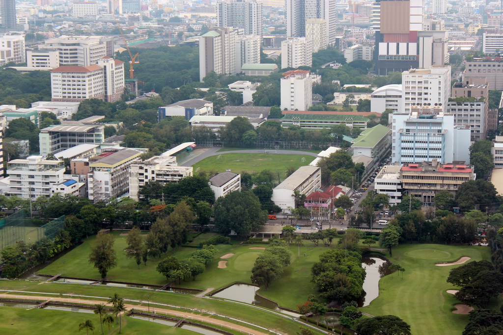 The Royal Bangkok Sports Club golf course and the city center, viewed from our room at the Grande Centre Point Hotel Ratchadamri Bangkok