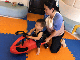 Miaomiao and Max in the Play Room of the Grande Centre Point Hotel Ratchadamri Bangkok