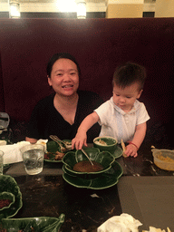 Miaomiao and Max having dinner at the Mesamis Café at the Grande Centre Point Hotel Ratchadamri Bangkok