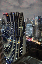 The Renaissance Bangkok Ratchaprasong Hotel, the Mater Dei Institute, the Central Embassy building and other skyscrapers in the Central Business District, viewed from our room at the Grande Centre Point Hotel Ratchadamri Bangkok, by night