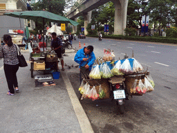 Streetfood stall and scooter at Ratchadamri Road