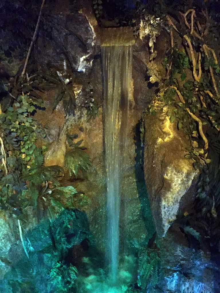 Waterfall at the Tropical Rainforest zone of the Sea Life Bangkok Ocean World