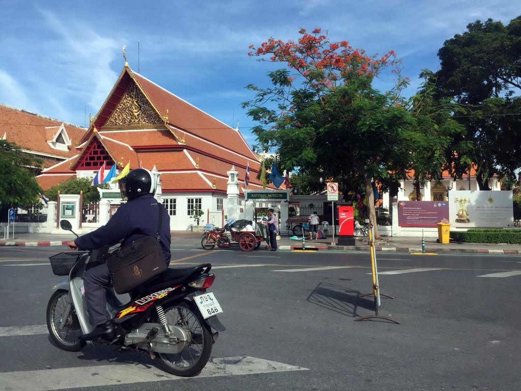 Front of the Bangkok National Museum at Na Phra That Alley, viewed from the taxi