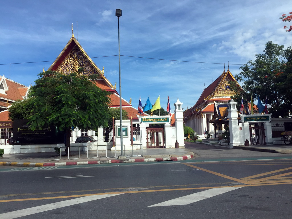 Front of the Bangkok National Museum at Na Phra That Alley, viewed from the taxi